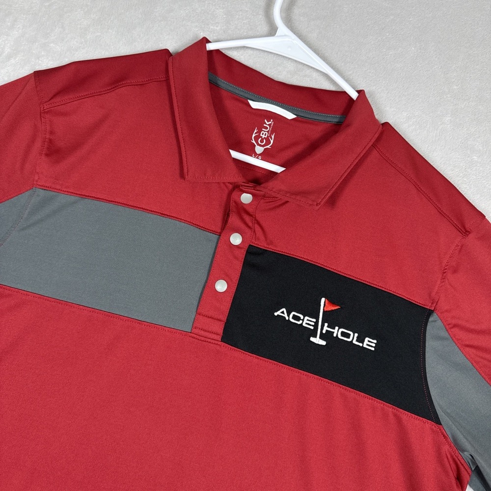 Cutter & Buck C- Buk Golf Polo Red Performance Men's Size Large